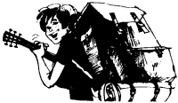 A coloring page of music