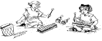 A coloring page of music