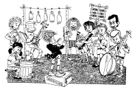 A coloring page of music