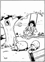 A coloring page of nature