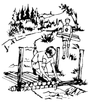 A coloring page of pioneering