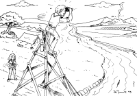 A coloring page of pioneering