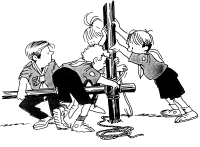 A coloring page of pioneering