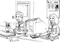 A coloring page of reporting