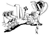 A coloring page of reporting
