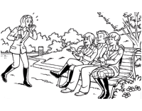 A coloring page of amika