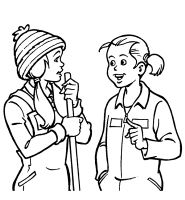 A coloring page of amika