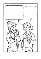 A coloring page of amika