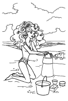 A coloring page of barbie