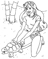 A coloring page of barbie
