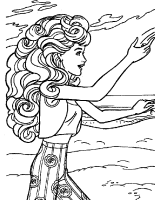 A coloring page of barbie