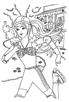 A coloring page of barbie