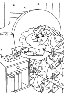 A coloring page of barbie