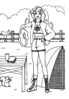 A coloring page of barbie