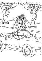 A coloring page of barbie