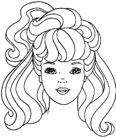 A coloring page of barbie