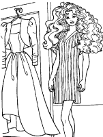 A coloring page of barbie