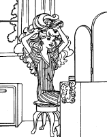 A coloring page of barbie