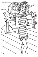 A coloring page of barbie