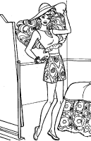 A coloring page of barbie