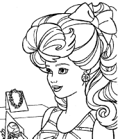 A coloring page of barbie