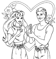 A coloring page of barbie