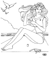 A coloring page of barbie