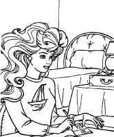 A coloring page of barbie