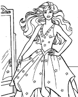 A coloring page of barbie