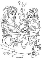 A coloring page of barbie
