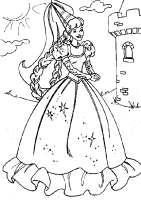 A coloring page of barbie