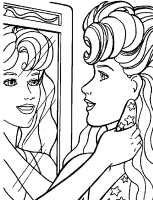 A coloring page of barbie