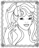 A coloring page of barbie