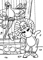 A coloring page of barney