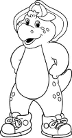 A coloring page of barney