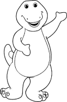 A coloring page of barney