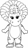A coloring page of barney