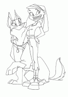 A coloring page of braceface