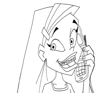 A coloring page of braceface