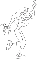 A coloring page of braceface