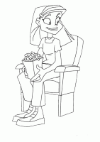A coloring page of braceface