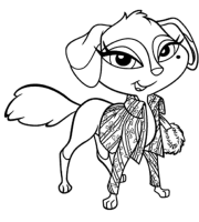 A coloring page of bratz