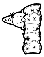 A coloring page of bumba