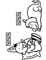 A coloring page of bumba