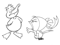 A coloring page of calimero