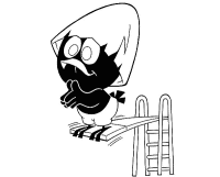 A coloring page of calimero