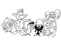 A coloring page of calimero