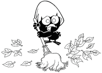 A coloring page of calimero