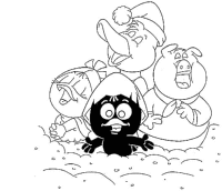 A coloring page of calimero