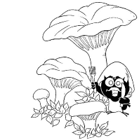 A coloring page of calimero